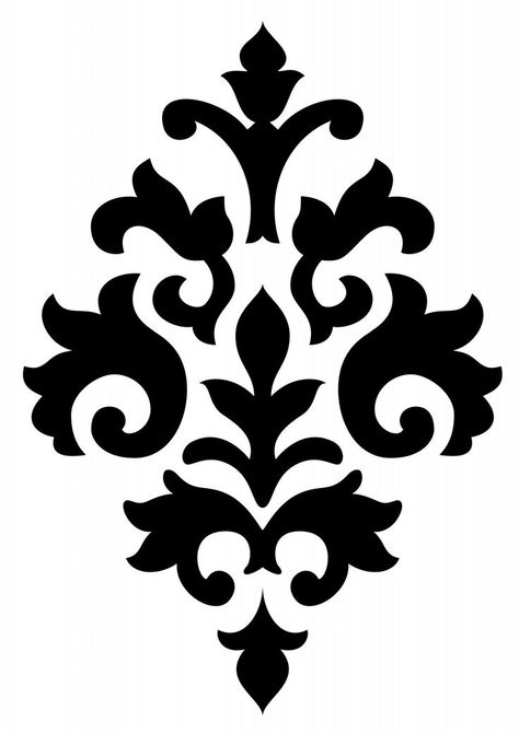 Decorative Symbols, Flower Stencil Patterns, Stencil Patterns Templates, Flower Pattern Drawing, Damask Stencil, Motif Art Deco, Stencils Printables, Flower Stencil, Stencil Patterns