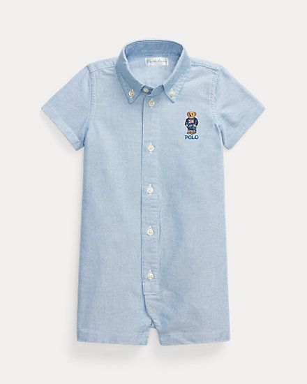 Polo Bear Cotton Oxford Shortall for Baby | Ralph Lauren® UK Baby Ralph Lauren, Baby Boy Ralph Lauren, Teddy Bear Clothes, Boy Newborn, Ralph Lauren Boys, Polo Bear, Niece And Nephew, Jumpers And Cardigans, Daily Outfits