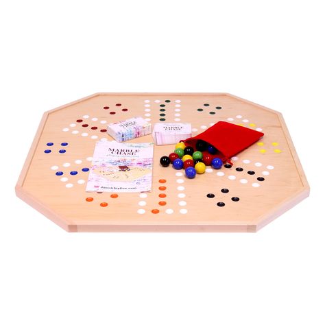 PRICES MAY VARY. Hand-Crafted Wooden Marble Chase Game Board Set Made in Indiana, USA. Features a Large 25" Wide Game Board - Large 1" Marbles and Playing Card Included. Double-Sided - Plays up to 4 Players on One Side and up to 6 Players on the Other. Comes Ready to Play with Game Board, Marbles, Cards, and Instructions. Recreate Old-Fashioned Family Fun with our Marble Chase Board Game! Take the classic game of Aggravation to a whole new level with our large wooden Marble Chase (Also called Ca Board Game Marble, Aggravation Board Game, Holmes County Ohio, Hand Games, Wooden Board Games, Marble Games, Marble Board, Wooden Games, Playing Card Deck