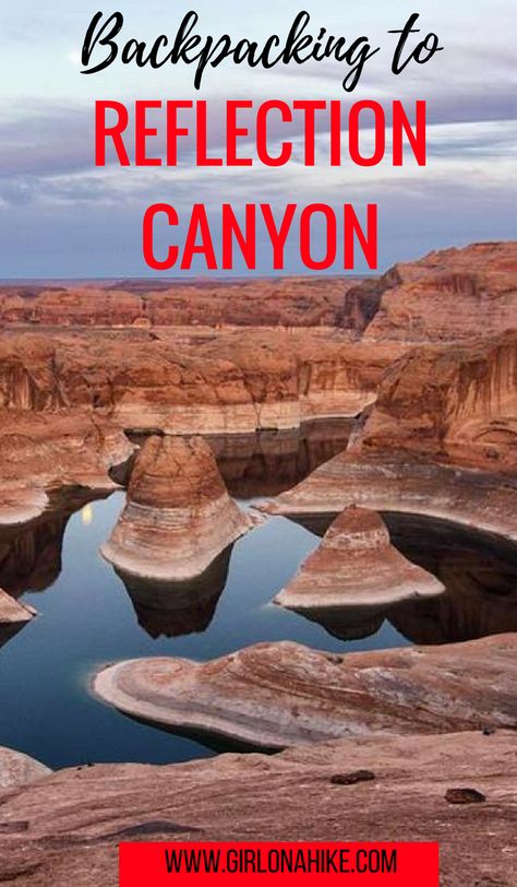 Backpacking to Reflection Canyon, Lake Powell, Utah Reflection Canyon, Utah Activities, Travelling Backpack, Lake Powell Utah, Backpacking Guide, Utah Camping, Cute Hiking Outfit, Glen Canyon, Utah Road Trip