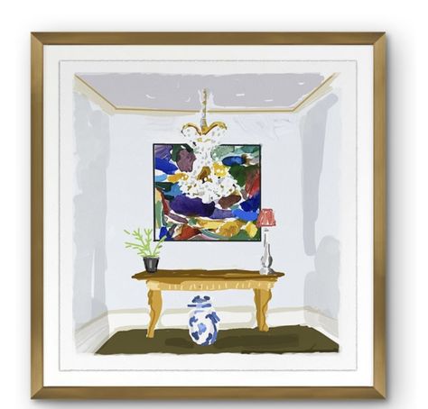 Dana Gibson, Beautiful Table Lamp, Lush Lawn, Colorful Home, Paper Wall Art, Framed Abstract, Richmond Virginia, Contemporary Fine Art, Art Prints For Sale