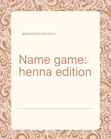 Different names, same stunning designs! 🌿✨ Did you know there are various spellings of the traditional name for henna? I use mehndi but I've seen mehandi, mendhi, mendi, heena, and mehendi. Which one do you use? #mehndimagic #londonmehndiartist #londonmehndi #bridalmehndiartist #henna #heena #mehandi #mendi #mendhi #mehendi #hennaartistry #hennadesigns Mehndi Page Name Ideas, Traditional Names, Name Games, Mehndi Artist, Henna Artist, Bridal Henna, Mehendi Designs, Henna Designs, Henna