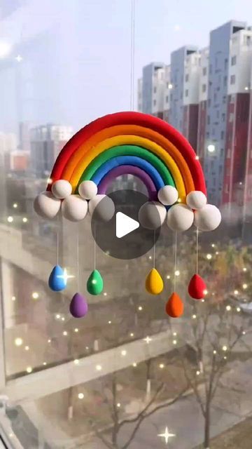 Colour Craft, Clay Rainbow, Clay Wall Hanging, Rainbow Colour, Home Decor Unique, Work Home, Clay Wall, Color Crafts, Rainbow Art