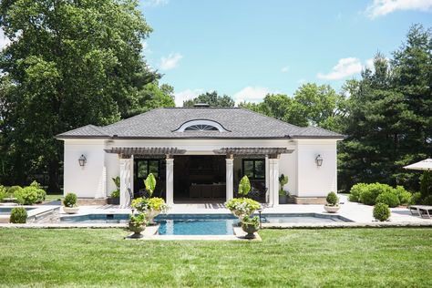 POOLHOUSE TOUR — Living With Landyn Living With Landyn, Backyard Resort, Outdoor Eating Area, Tanning Ledges, Pool House Plans, Resort Pools, Building A Pool, Backyard Inspo, Backyard Retreat