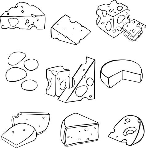 Cheese Sketch, Cheese Tattoo, Cheese Clipart, Cheese Logo, Cheese Doodle, Cheese Illustration, Baked Brie Cheese, Cheese Drawing, Boyfriend Scrapbook