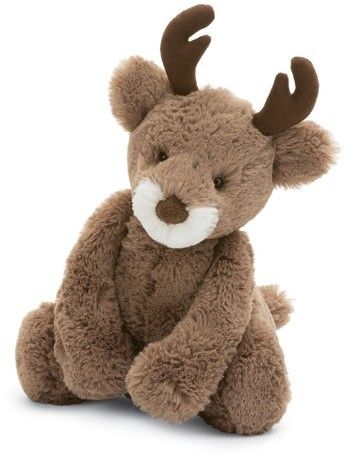 Infant Jellycat Medium Bashful Reindeer Stuffed Animal Stuff For Babies, Baby's First Christmas Gifts, Jellycat Bashful, Handprint Ornaments, Jellycat Stuffed Animals, Baby Reindeer, Jelly Cat, Little Red Hen, Personalized Ribbon