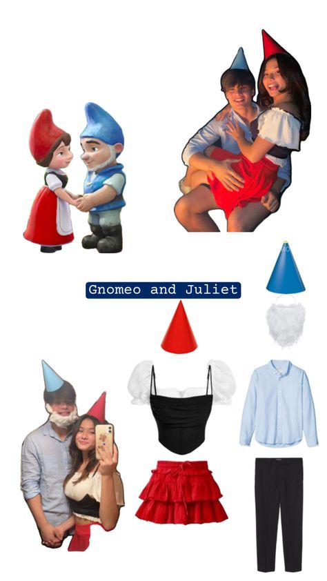 Halloween couples costumes ideas Couples Costumes Ideas, Gnomeo And Juliet, Halloween Couples Costumes, Halloween Couples, Couples Halloween Outfits, Diy Gifts For Him, Costumes Ideas, Couple Halloween, Couple Halloween Costumes