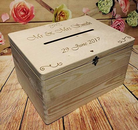 Large Keepsake Box, Wishing Well Wedding, Personalised Wooden Box, Personalised Wedding Cards, Grad Party Decorations, Wedding Box, Wooden Posts, Post Box, Card Box Wedding