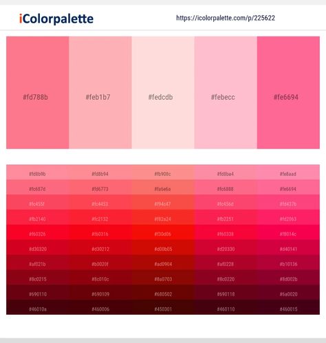 62 Pink Color Palettes – iColorpalette Blog Red Cosmos, Summer Color Palettes, Dark Color Palette, Hex Color Palette, Orange Color Palettes, Purple Color Palettes, Gold Color Palettes, Color Palette Yellow, Pink Color Schemes