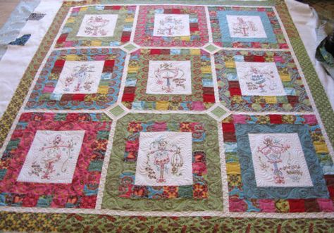 jayne quilt Quilt Borders, Machine Embroidery Quilts, Quilting Board, Childrens Quilts, Quilt Border, Embroidered Quilts, House Quilts, Machine Embroidery Applique, Antique Quilts