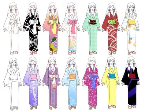 ¡Qué curioso! Descubre en que se diferencian yukata y kimono Yukata Design Drawing, Japanese Drawing, Japanese Traditional Clothing, Manga Clothes, Anime Kimono, Kimono Design, Drawing Anime Clothes, Dress Drawing, Fashion Design Drawings