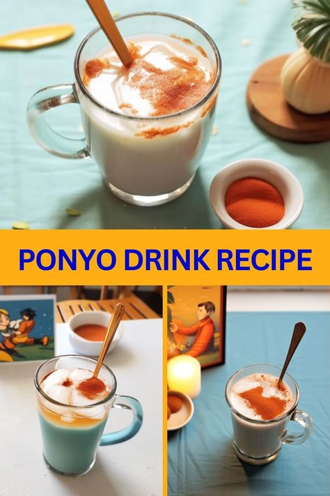 Ponyo Drink Recipe, Ponyo Drink, Sweet Condensed Milk, Fresh Fruit Juice, Refreshing Drinks Recipes, Delicious Drink Recipes, How To Make Drinks, Club Soda, Matcha Powder