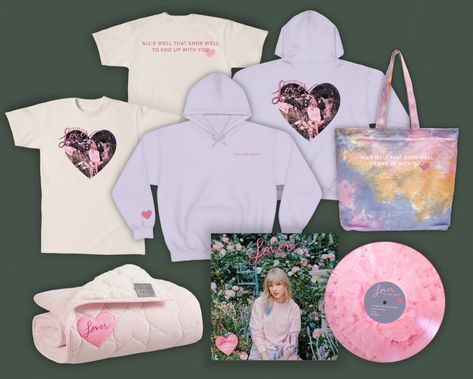 Lover Merch Taylor Swift, Taylor Swift Merch Concept, Taylor Swift Lover Merch, Taylor Swift Merch Collection, 2006 Aesthetic, Taylor Swift 2006, Pastel Danish, Taylor Merch, Singer Dr