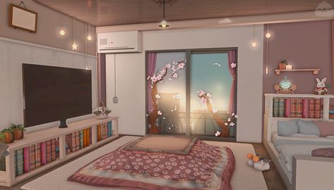 Door Room Ideas, Ffxiv Housing, Anime House, Door Room, Japanese Style House, Housing Ideas, Books For Moms, House Bedroom, Big House