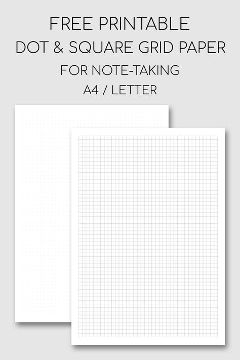 Free Printable Note Taking Paper - Dot And Square Grid #free #printable #notes #notetaking #printables #dot #grid #study #graph #student #school Note Taking Grid Paper, Goodnotes Squared Paper, Study Paper Free Printable, Grid Sheets Free Printable, Graph Paper Printable Free, Paper For Notes Free Printable, Free Printable Grid Paper, Goodnotes Grid Paper Template, Free Printable Notes Page