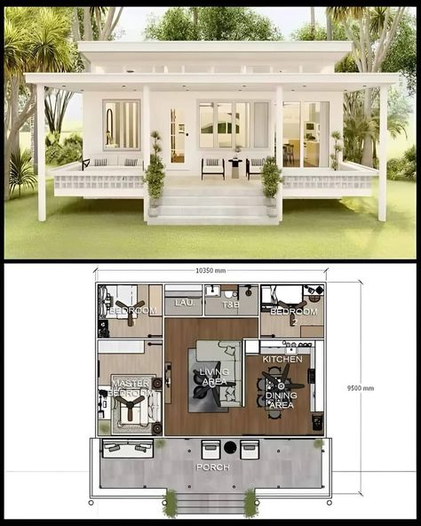 Three Bedroom Tiny House Floor Plans, Tiny Cottage Floor Plans, Fisherman House, Tiny House Designs, Small House Blueprints, Small Cottage House Plans, House Plans With Pictures, Affordable Homes, Small Cottage Homes