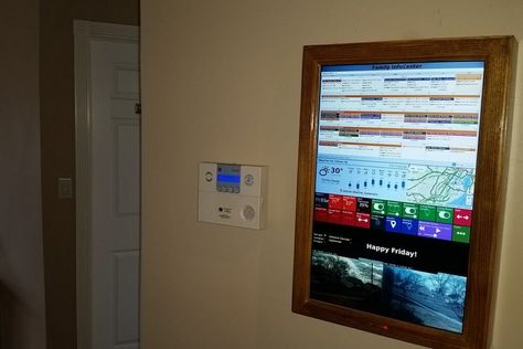 Digital Wall Calendar and Home Information Center : 24 Steps (with Pictures) - Instructables Digital Wall Calendar, Home Command Center, Digital Dashboard, Family Command Center, Flat Screen Tv, Raspberry Pi Projects, Smart Mirror, Pi Projects, Home Automation System