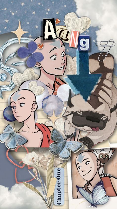 Avatar Poster Aesthetic, Avatar The Last Airbender Aesthetic Wallpaper, Aesthetic Atla Wallpaper, Aang Aesthetic, Avatar Moodboard, Avatar The Last Airbender Vintage Poster, Avatar The Last Airbender Collage, Avatar Pics, Aang The Last Airbender