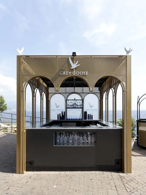 llabb, luca scardulla, Federico Robbiano, Andrea Bosio · Covo di Nord-Est · Divisare Architecture Pavilion, Roberts Radio, Shop Facade, Gold Class, Club Dance, Luxury Bar, Kiosk Design, Grey Goose, Stall Designs