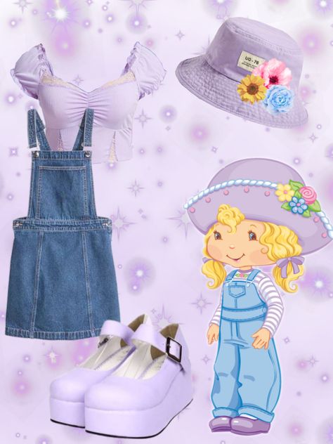 Angel Cake Halloween Costume, Cake Inspired Outfit, Strawberry Shortcake Characters Outfit Inspiration, Strawberry Shortcake Character Outfits, Strawberry Shortcake Outfits Halloween, Angel Cake Strawberry Shortcake Costume, Angel Cake Outfit, Angel Cake Costume, Strawberry Shortcake Aesthetic Outfit