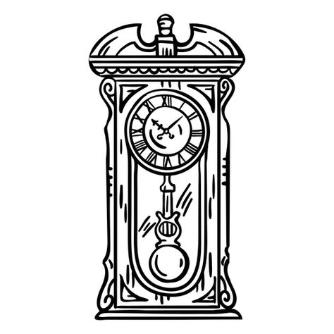 Hand drawn classic pendulum clock stroke #AD , #classic, #drawn, #clock, #stroke, #Hand Pendulum Clock Drawing, Grandfather Clock Drawing, Pendulum Drawing, Grandfather Clock Tattoo, Clock Drawing, Clock Drawings, Pin Ideas, Circle Drawing, Pendulum Clock