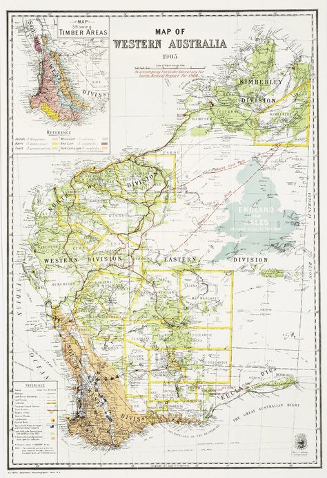 Map of Western Australia 1905 - Antique Print Map Room Western Australia Map, Map Room, Australia Map, Print Map, Map Globe, Land Use, House Map, Lithograph Print, Wales England