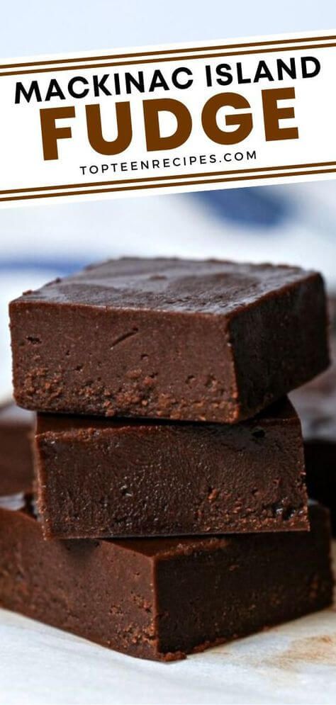 Mackinac Island Fudge - Top Recipes Mackinac Island Fudge Recipe, Baked Fudge Recipe, Mackinac Island Fudge, Best Fudge Recipe, Oreo Cheesecake Bars, Michigan Food, Peanut Butter Fudge Easy, Chocolate Peanut Butter Fudge, Christmas Fudge