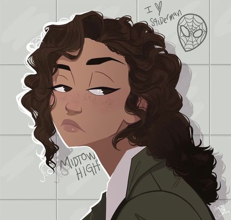 Anime Curly Hair, Tomboy Girls, Vis Dev, Curly Hair Drawing, Girls Art, Curly Girl Hairstyles, Digital Art Girl, Sketchbook Art Inspiration, How To Draw Hair