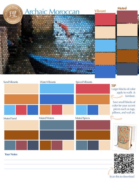 Color Palettes for Moroccan Design Moroccan Colours, Moroccan Quilt, Moroccan Color Palette, Moroccan House, Morocco Decor, Moroccan Colors, Interior Painting Ideas, Painted Interior Doors, Colorful Eclectic