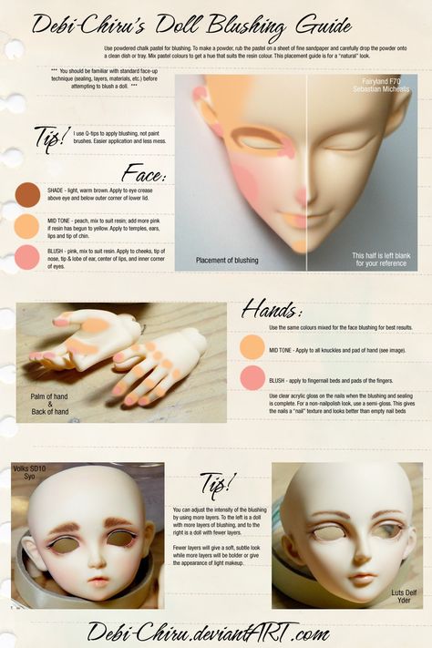 Doll Repaint Tutorial, Art Doll Tutorial, Doll Face Paint, Doll Making Tutorials, Sculpted Doll, Doll Makeup, Polymer Clay Dolls, Doll Painting, Doll Tutorial