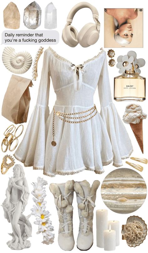 Flowy Fashion Aesthetic, Goddess Style Outfits Casual, Aphrodite Outfit Ideas, Goddesscore Outfits, Angel Core Outfits Casual, Cutesy Style, Fairy Core Summer Outfits, Fairy Dress Outfit, Casual Ethereal Outfits