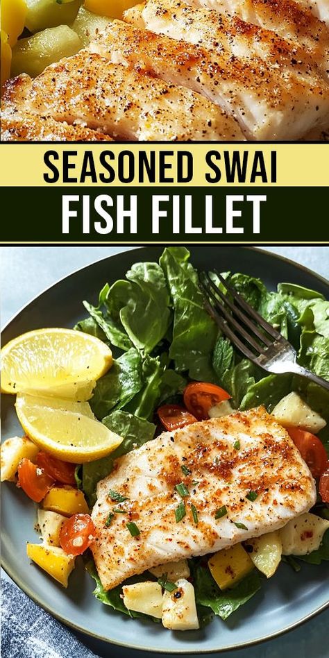 🐟 This Seasoned Swai Fish Fillet is a light and flavorful meal that’s perfect for healthy eating. With simple spices and a quick pan-fry, this dish delivers tender, flaky fish every time. Serve it with a side of veggies or rice for a balanced meal. It’s ideal for busy weeknights or meal prep! 💡 Save this pin and try a healthy fish recipe today! #SwaiFish #HealthyRecipes #SeafoodDinner #QuickMeals #EasyFishRecipes 🐠🥗 Healthy Fish Fillet Recipe, Blackened Swai Fish, Swai Fillet Recipes Healthy, How To Cook Swai Fillets, Grilled Swai Fish Recipes, Swai Fillet Recipes Pan, Baked Swai Fish Recipes Ovens, Swai Fillet Recipes Air Fryer, Swai Fillet Recipes Baked