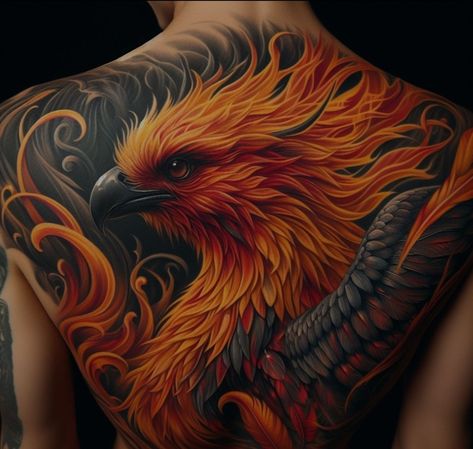 Flying Phoenix Tattoo, Most Beautiful Tattoos, Japanese Phoenix Tattoo, Full Back Tattoo, Japanese Back Tattoo, Rare Tattoos, Best Cover Up Tattoos, Dragon Sleeve, Flying Tattoo