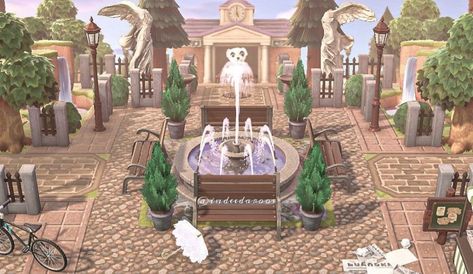 Animal Crossing Island Ideas Plaza, Horizon City, Bear Island, Plaza Design, Animal Crossing Guide, Lost River, Animal Crossing Qr Codes Clothes, Animal Crossing Wild World, Fake Animals