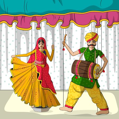 Vector Design Of Culture Of Rajasthan In Indian Art Style Royalty Free Cliparts, Vectors, And Stock Illustration. Image 62249684. Rajasthan Traditional Dress, Culture Of Rajasthan, Dress Drawing Easy, Namaste Art, Phad Painting, Shadi Card, Dance Of India, Rajasthani Art, Annual Day