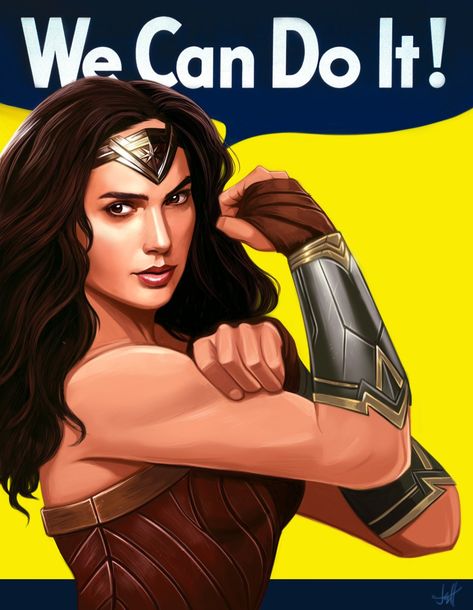 Wonder Woman Quotes, Wonder Woman Art, Gal Gadot Wonder Woman, Rosie The Riveter, Badass Women, We Can Do It, Dc Heroes, Gal Gadot, Justice League