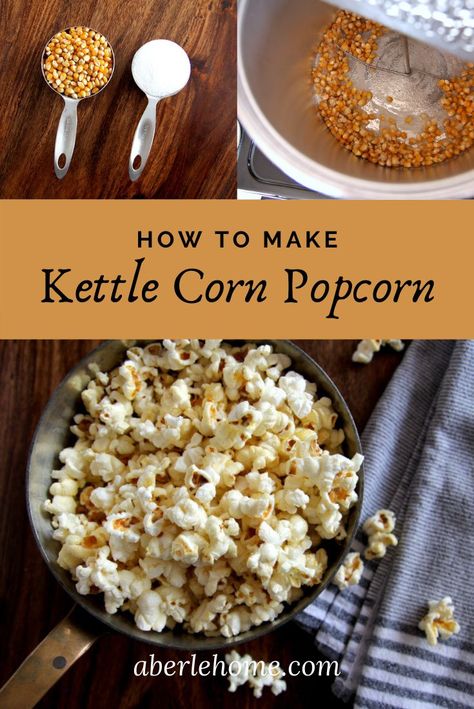 Home Made Kettle Corn, Whirley Pop Popcorn, Kettle Corn Recipe Homemade Stove Top, Whirley Pop Kettle Corn, Dash Popcorn Maker Recipes, Mushroom Popcorn Recipes, Kettle Corn In Popcorn Maker, Coated Popcorn Recipe, Whirley Pop Popcorn Recipes