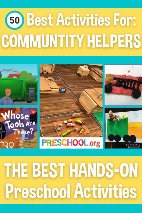 Preschool Theme Community Helpers, Preschool Neighborhood Theme Activities, Community Helpers Preschool Sensory Bin, Community Helpers Preschool Centers, Career Theme Preschool, Community Helpers Activities Preschool, Community Workers Preschool Activities, Activities For Community Helpers, Community Helpers Sensory