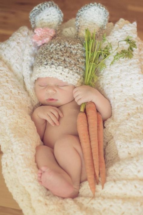 The Cutest Newborn Photos To Inspire You Easter Baby Photos, Baby Bunny Hat, Easter Photoshoot, Baby Pictures Newborn, Baby Photoshoot Boy, Baby First Halloween, Adorable Newborn, Easter Pictures, Baby Sleep Problems