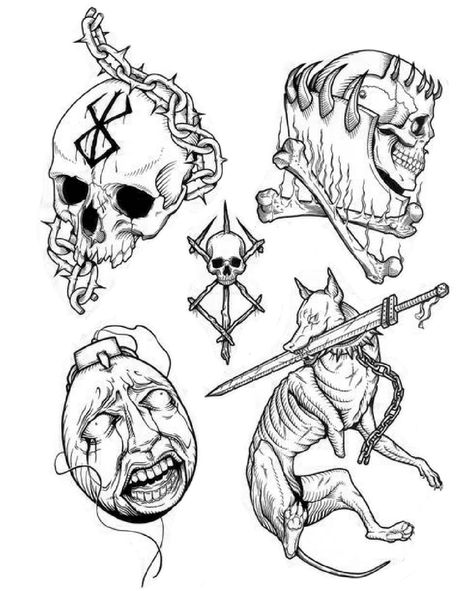 Berserker Tattoo, Etching Tattoo, Medieval Tattoo, Scary Tattoos, Flash Tattoo Designs, Tattoo Flash Sheet, Creepy Tattoos, Dark Art Tattoo, Tattoo Art Drawings