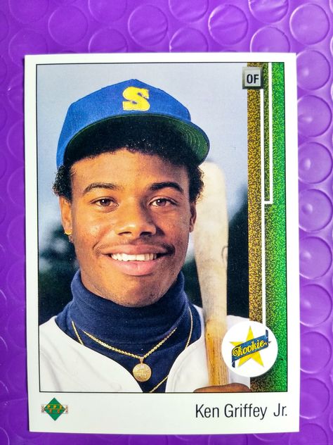 1989 Upper Deck Ken Griffey Jr Rookie Card #1 NRMT condition Great Graduation Gift or Fathers Day Gifts Pride in Service Baseball Card Values, Ken Griffey Jr, Baseball Posters, Ken Griffey Jr., Griffey Jr, Ken Griffey, Shaquille O'neal, Rc Auto, Seattle Mariners