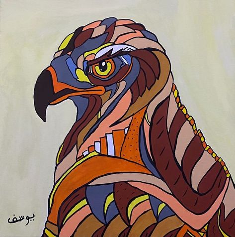 Acrylic painting Falcon - Youssef Art Homeschool Art, Painting Inspo, Favorite Hobby, Painting Canvas, Types Of Art, Acrylic Painting Canvas, Scooby Doo, Acrylic Painting, Canvas Painting