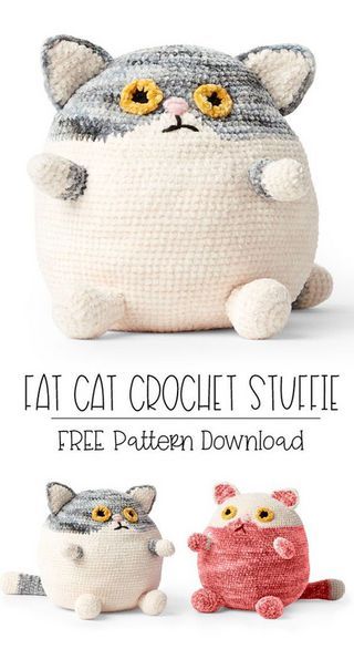 Fat Cat Crochet Stuffie - Free Pattern | Beautiful Skills - Crochet Knitting Quilting | Bloglovin’