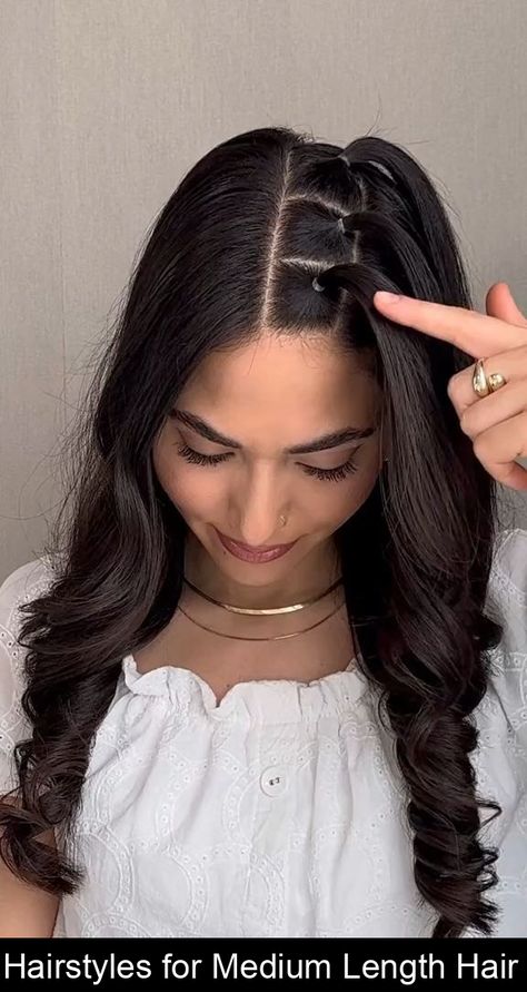 Hairstyles for Medium Length Hair Simple Elegant Hairstyles, Peinados Hair Styles, Black Hair Balayage, Easy Hairstyles For Thick Hair, Long To Short Hair, Easy Hairstyles For Medium Hair, Hairstyles For Medium Length Hair Easy, Heatless Hairstyles, Sports Hairstyles