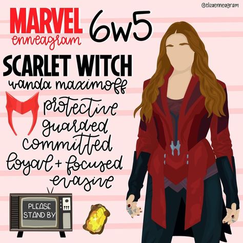 Enneagram 6, Enneagram 3, Enneagram Types, Wanda Maximoff, Elizabeth Olsen, Scarlet Witch, Personality Types, Infp, Marvel Cinematic