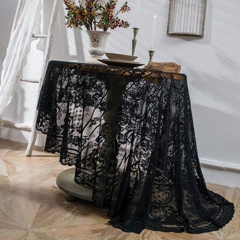 PRICES MAY VARY. Material: Made of 100 percent high quality polyester,delicate floral lace design. Package Includes: 1 pc round tablecloth measures 75" in Diameter(NOT THE TABLE SIZE). Fits tables that seat 4-6 people. Lace Tablecloth Round: Made of high quality and soft touch lace, round lace tablecloth featuring elegant floral patterns and scalloped edges. Occasions: The vintage lace table cover gives a stylish look to any table top. Perfect for dinner table, coffee table, TV stand, indoor dec Black Tablecloth, Birthday Table Decorations, Table Overlays, Party Table Cloth, Mantel Redondo, Floral Tablecloth, Rectangle Tablecloth, Lace Table, Lace Tablecloth