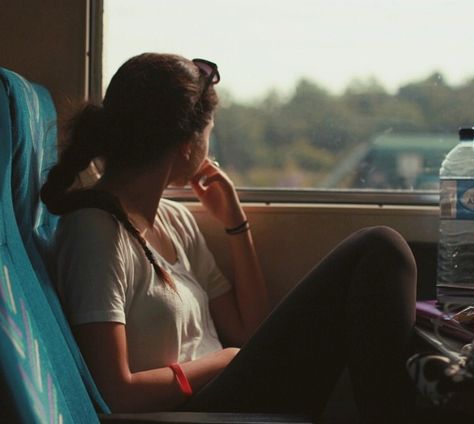 On The Train, Sitting In Train, Train Pose, Train Girl Aesthetic, Sitting On Train Aesthetic, Train Poses, Sitting On A Train, Train Photoshoot, Girl On Train Aesthetic