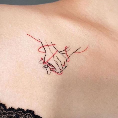 The Neighbourhood Tattoo Ideas, Red String Tattoo, Wolf Tattoos For Women, Promise Tattoo, Bookish Tattoos, Minimal Tattoo Design, Mom Tattoo Designs, Tattoo People, Inspiration Tattoos