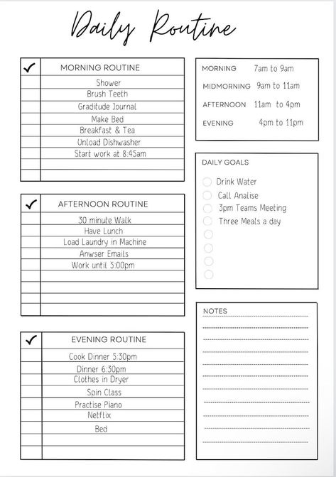 Daily Routine, Daily Planner,happy Planner,da Organization Sheets, To Do List Schedule, Economics 101, Weekly Reset, Daily Tracker, Daily Routine Schedule, Organizing Life, Daily Routine Planner, Routine Daily