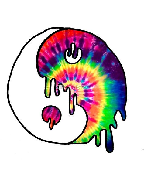 Trippy TieDye Yin Yang -- available on t-shirts, stickers, etc. Yin Yang Sticker, Wallpaper Hippie, Yin Yang Art, Trippy Drawings, Art Hippie, Trippy Painting, Hippie Painting, Easy Canvas Art, Makeup Eyes